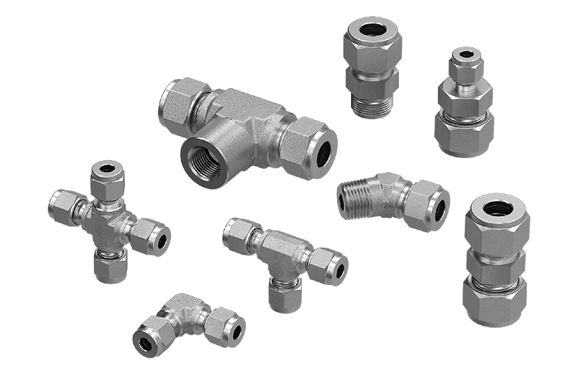 Bite type tube fittings